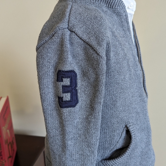 100% cotton, Polo by Ralph Lauren, boys size 5 full zip cardigan. - Picture 5 of 10